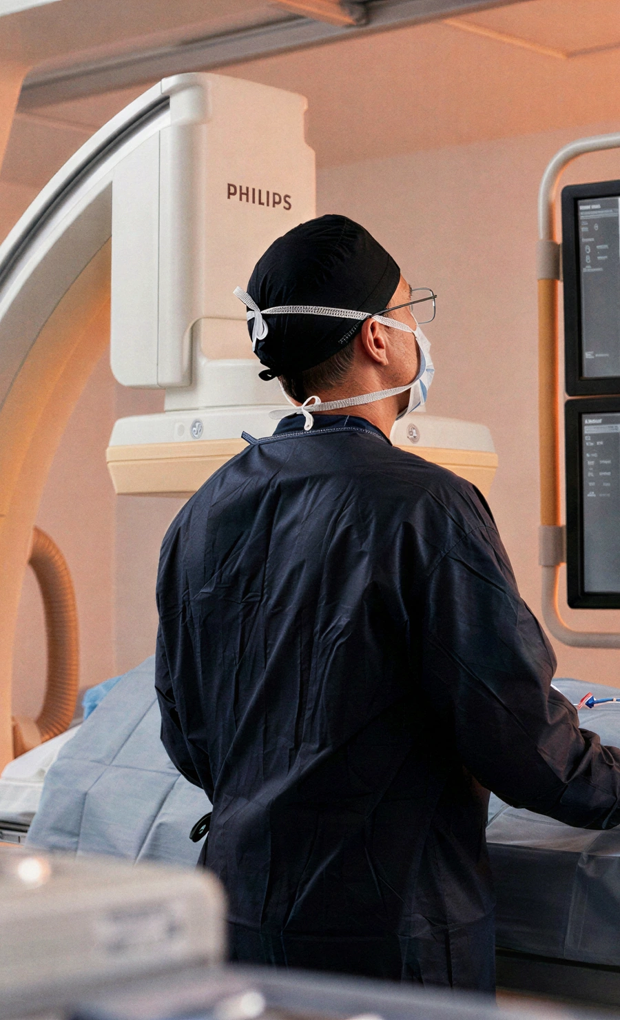Image-guided equipment used during an interventional radiology procedure