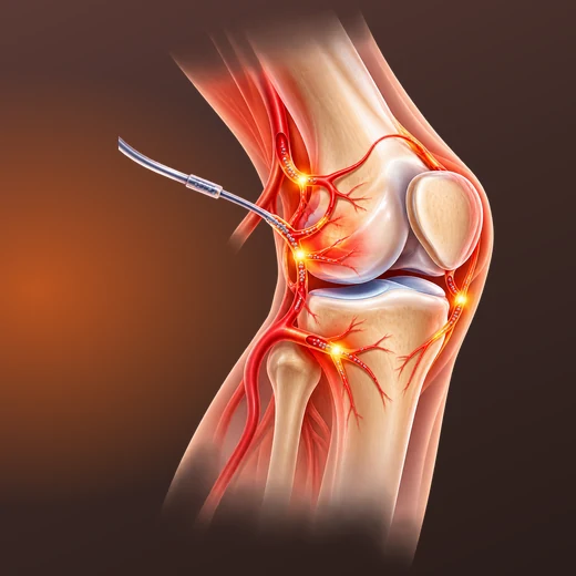 Genicular Artery Embolization (GAE) illustration